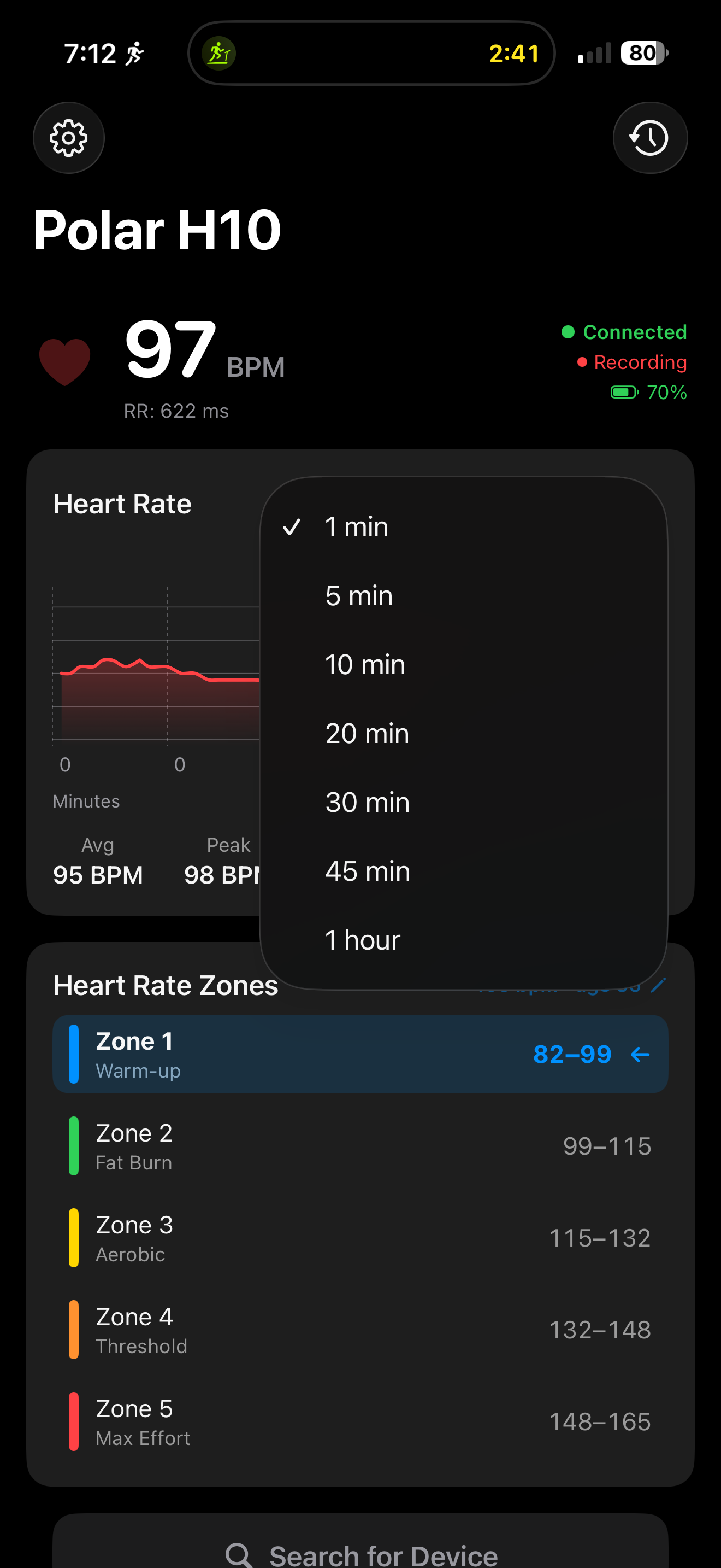 HeartTrackPro Heart Rate Zones